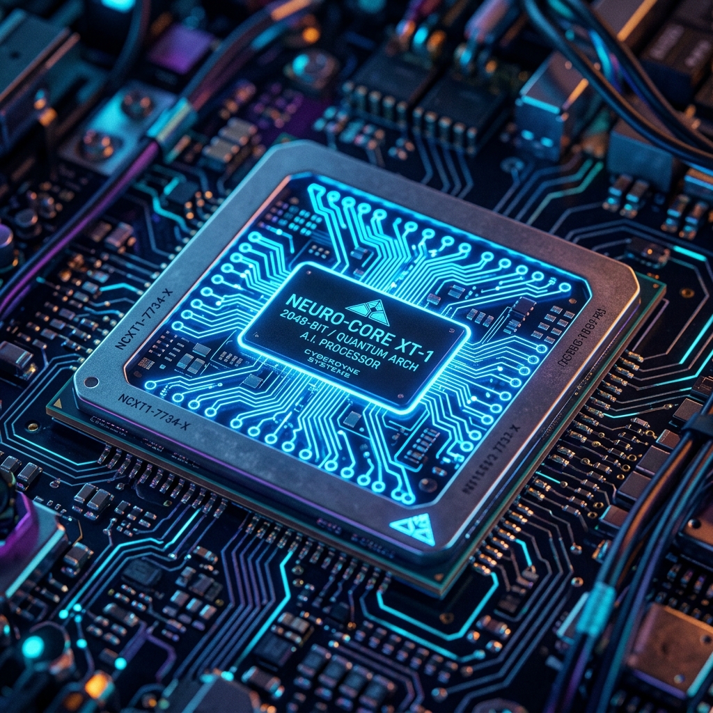 Macro shot of high tech processor chip for arm vs x86 laptops performance analysis
